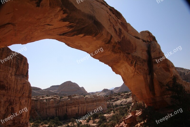 Utah Arch Scenery Nature Tourist Attraction