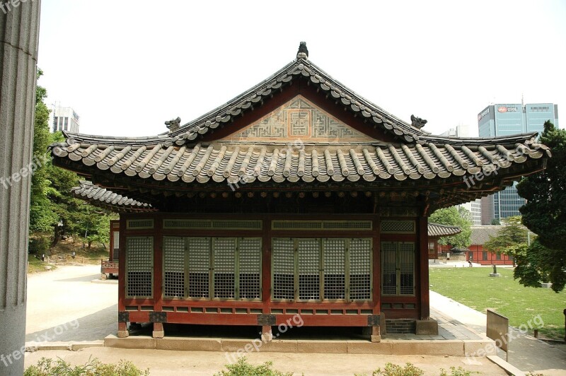 Republic Of Korea Forbidden City Panoramic View Of Lake Shinjiko Seoul Gyeongbok Palace