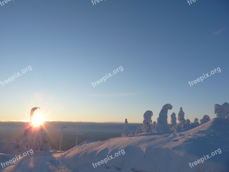 Finland Lapland Snow Landscape Snow Winter