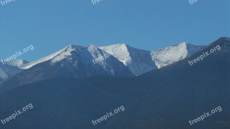 Mountain Blue Snow Nature Landscape