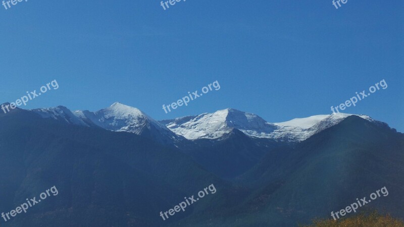 Mountain Blue Snow Nature Landscape