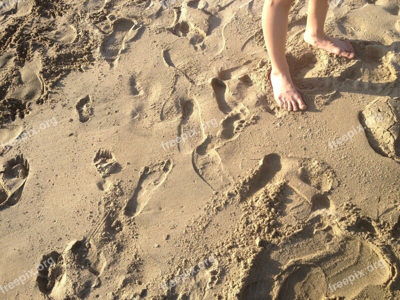 Sand Footprints Feet Beach Toes