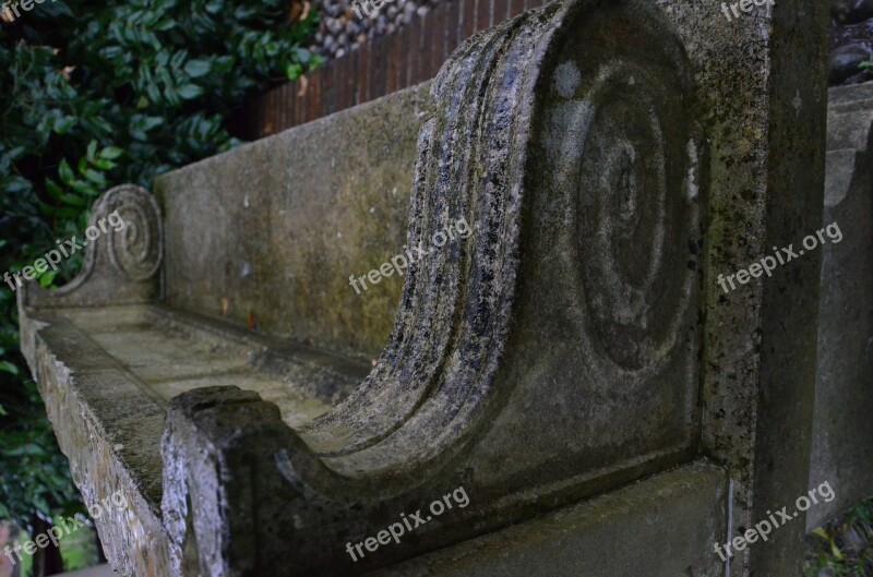 Stone Bench Moss Seats Stoney Seat