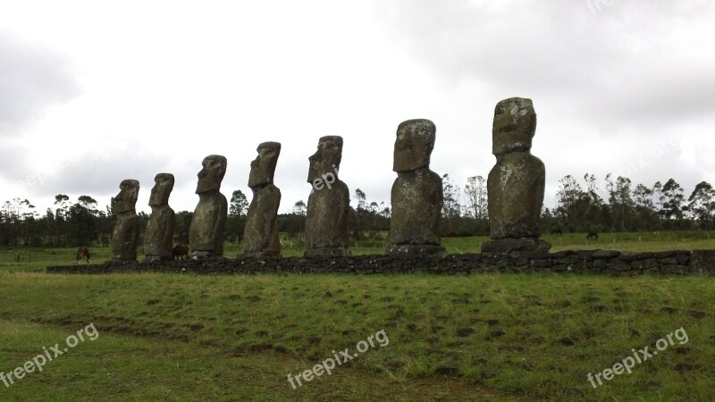 Easter Island Moai Stone Statue