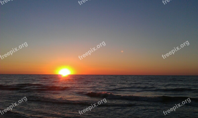 Sun Sea Beach Abendstimmung Sunset