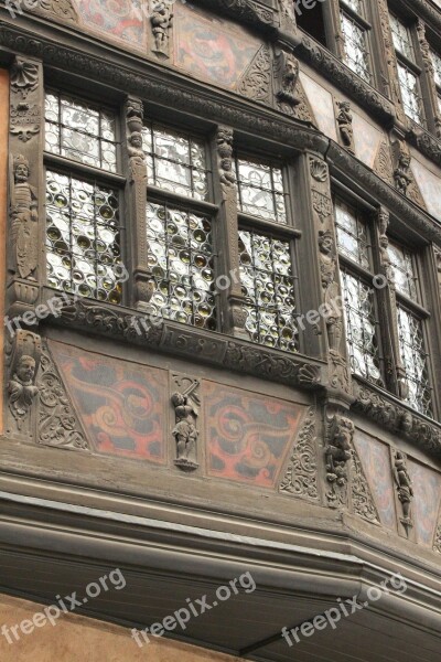 Strasbourg Studs House Facade Alsace Heritage