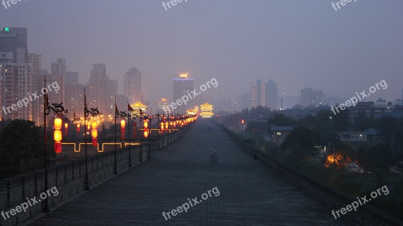 China Night Lights Wall Urban