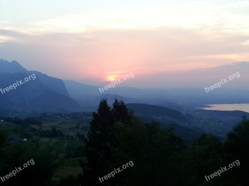 Abendstimmung Sunset Sky Romance Panorama