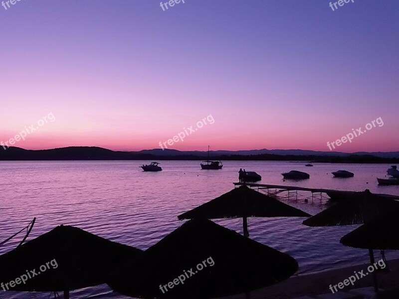 Greece Sunset Vacation Nature Sea