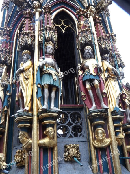 Beautiful Fountain Nuremberg Fountain Decorated Decoration