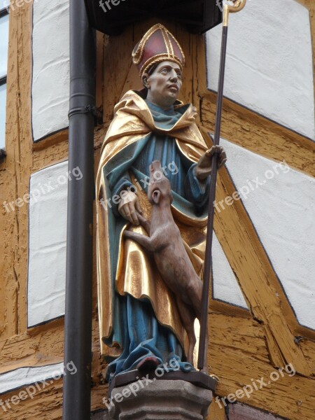 Bishop Statue Holy Sculpture Gold