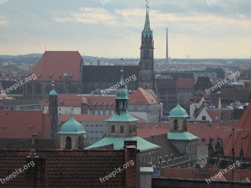 Nuremberg Outlook Roofs City View Historic Center