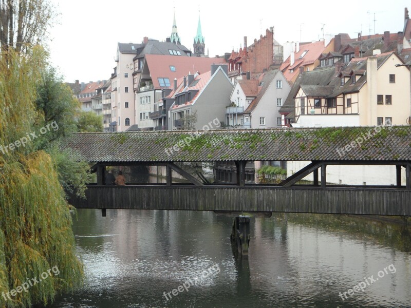 Nuremberg Historic Center Pegnitz Bridge Autumn