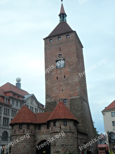 Nuremberg White Tower Tower Middle Ages Historic Center