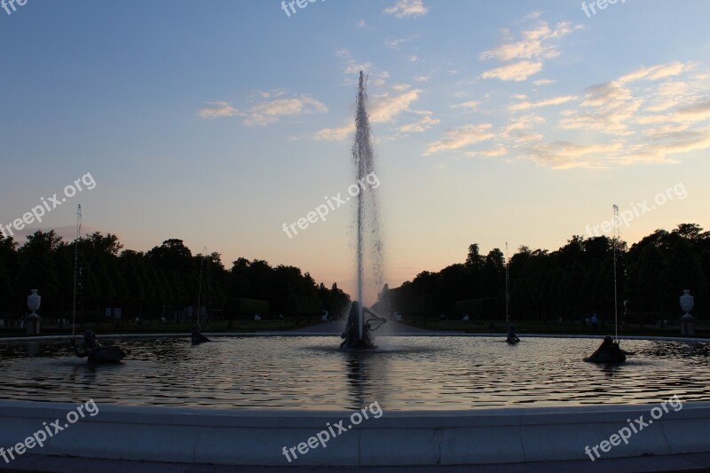 Fountain Water Water Jet Water Fountain Evening