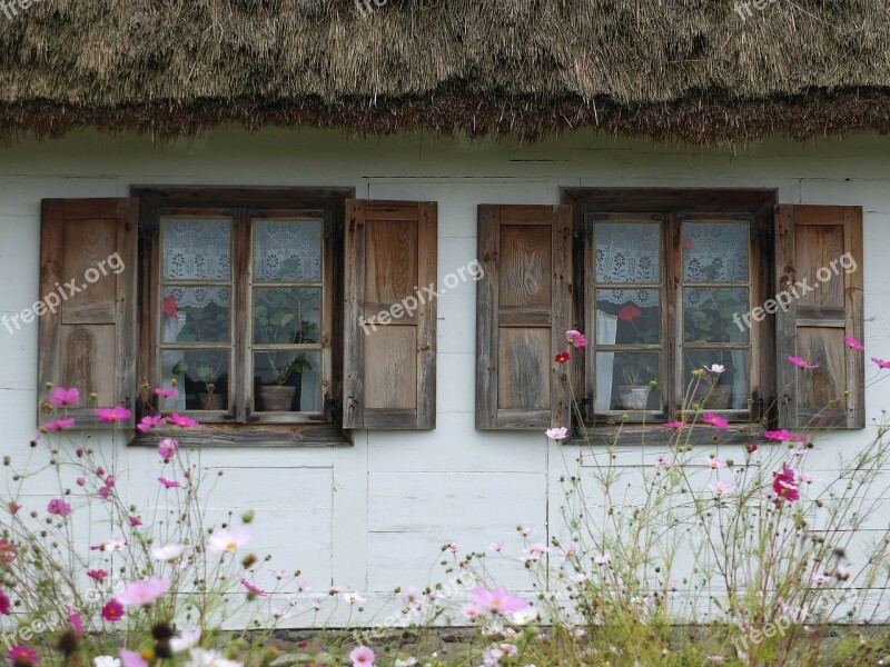 Cottage Village Thatched Roof The Window Poland Village