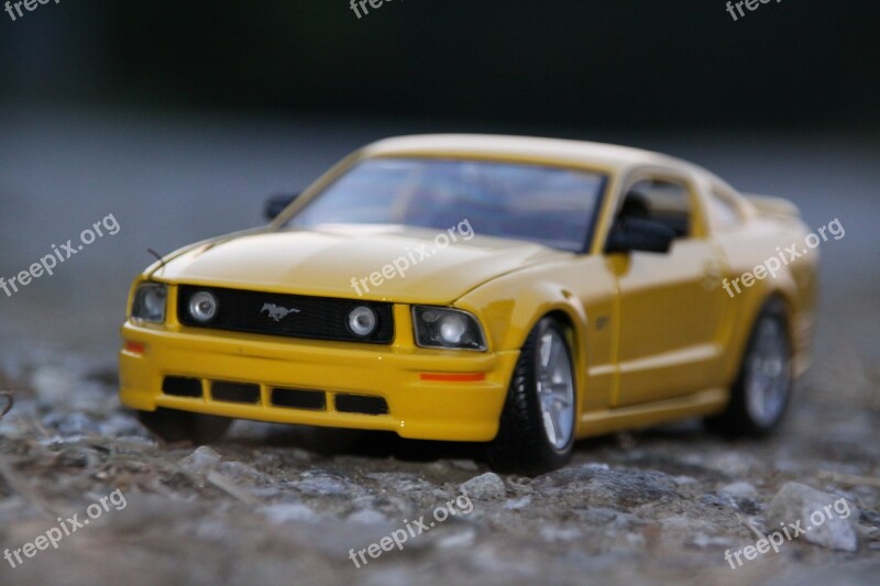 Auto Yellow Mustang Model Car Free Photos