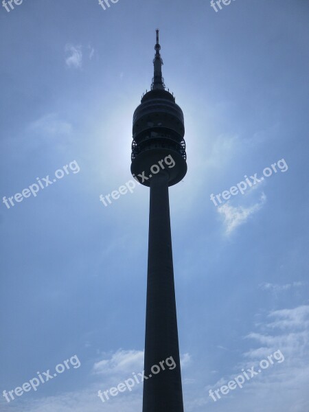 Olympia Tower Munich Blue Sky Tower Olympic Park