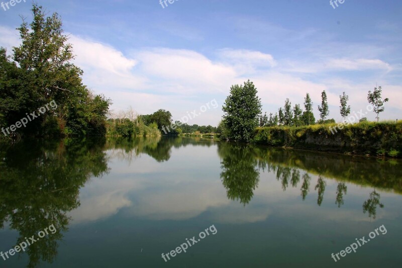 Reflections Trees River Mirror Water