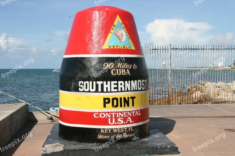 Key West Southernmost Point Usa Florida Pier