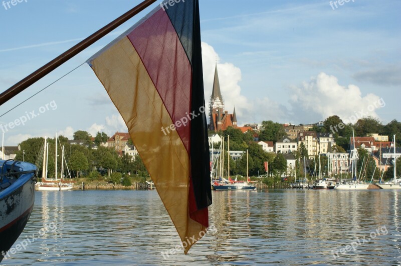 Flensburg Germany Flag Harbour Seaday