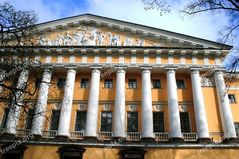 Building Yellow Historic Architecture Pediment