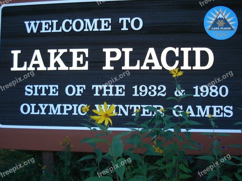 Lake Placid Sign Usa Sports Olympics