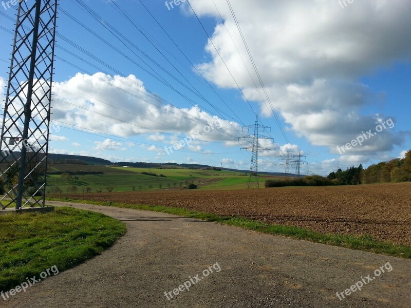 Energy Nature Autumn Power Poles Free Photos