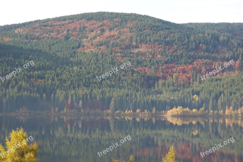 Autumn Lake Black Forest Schluchsee Mirror Image