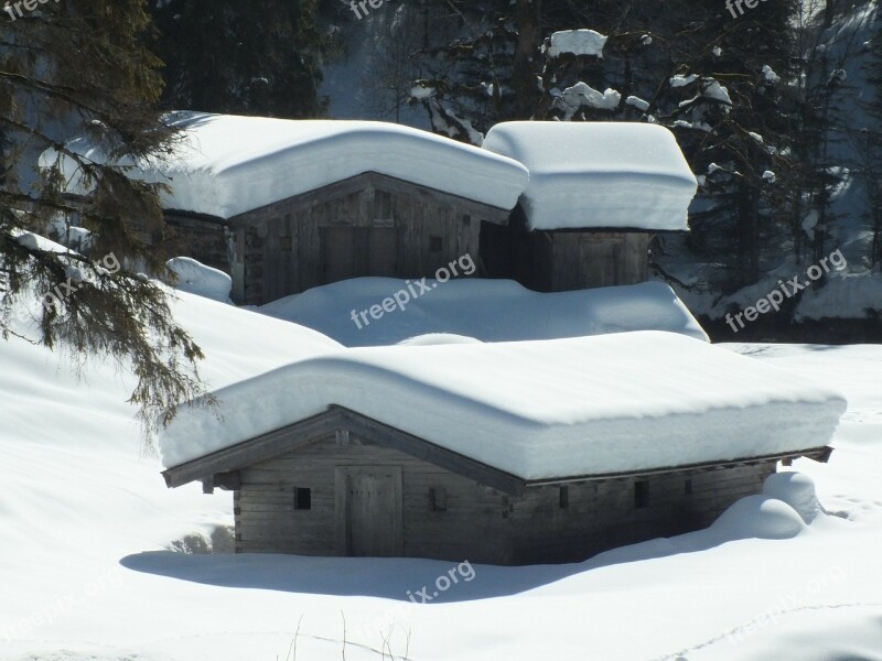 Winter Hut Snow Nice Weather Winter Sports