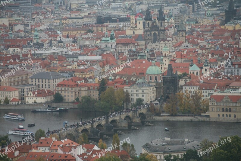 Prague Czech Republic Cities Buildings Charles Bridge