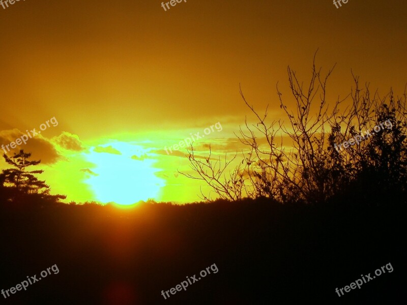 Sunset Afterglow Evening Sky Romantic Clouds