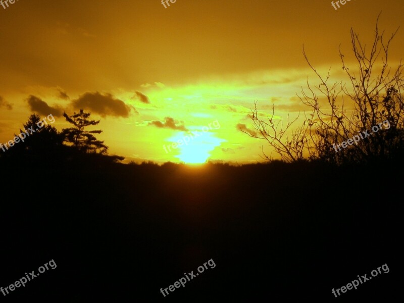 Sunset Afterglow Evening Sky Romantic Clouds