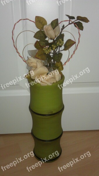 Deco Vase Heart Flower Free Photos