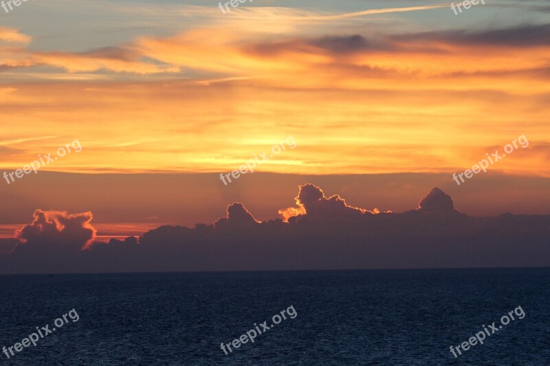 Sunset Evening Sky Clouds Nature Abendstimmung