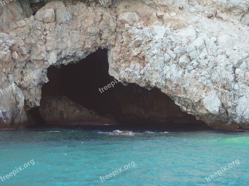 Rock Cave Turkey Sea Turquoise