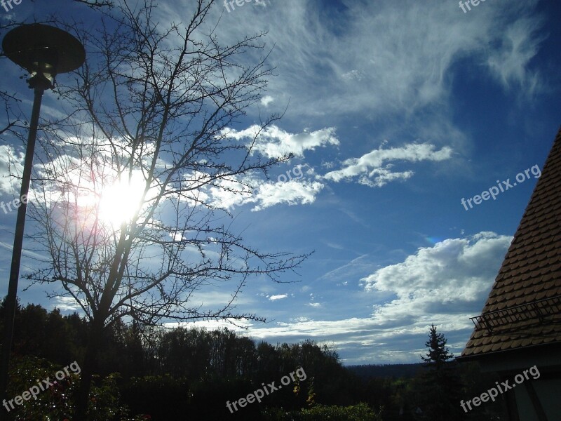 Sun Sky Autumn Clouds Beautiful