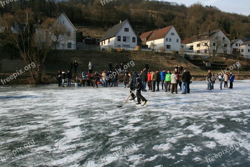 Ice Winter River Frozen Skate