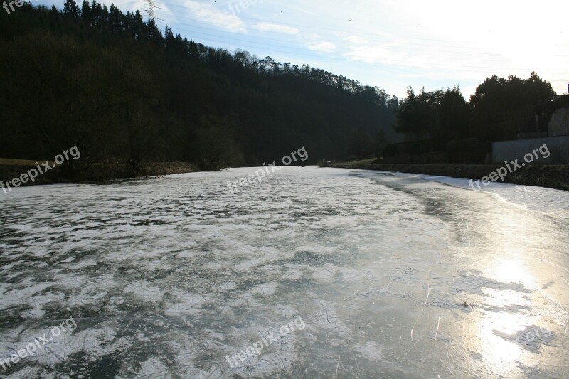 Ice Winter River Frozen Skate