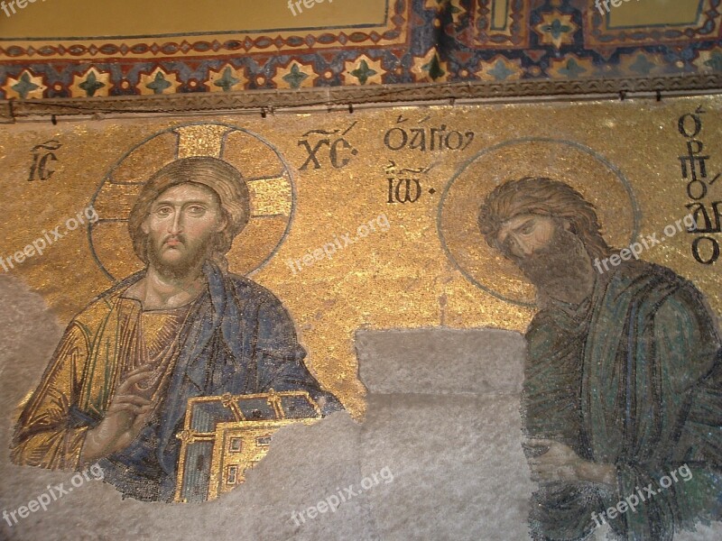 Turkey Hagia Sophia Interior Mosaics Decorative