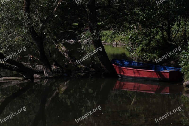 Boat Gloomy Lake Nature Water