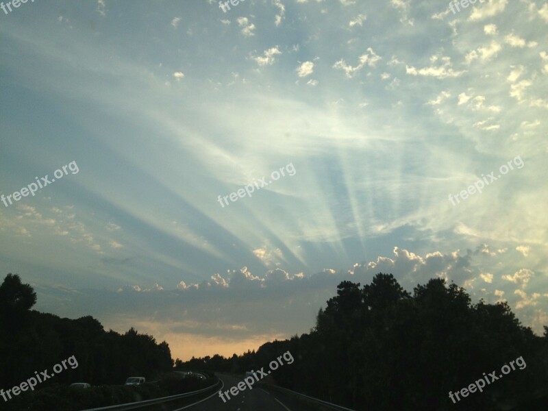 Sky Skies Sunset Clouds Blue Sky