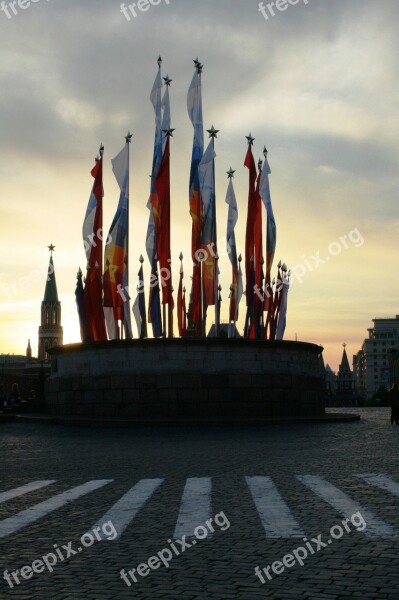 Red Square Paving Grey Pedestrian Lines White