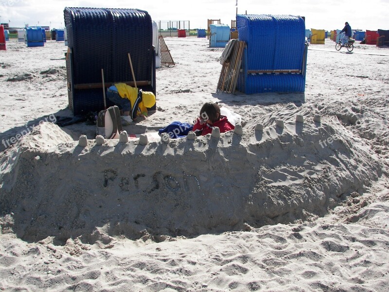 Beach Children Play Sandburg Sand