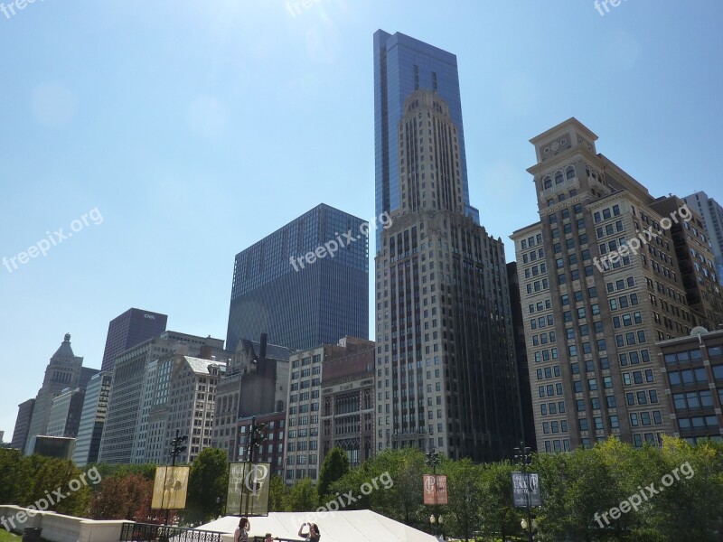 Chicago Skyscrapers Usa United States Free Photos