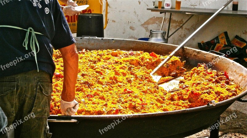 Paella Rice Food Party Spain