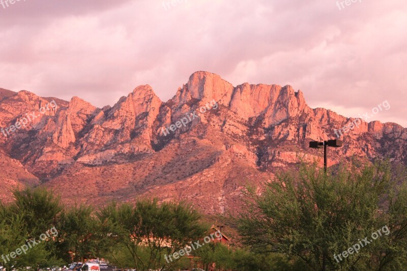 Usa Abendstimmung Santa çatalina Mountains Pink