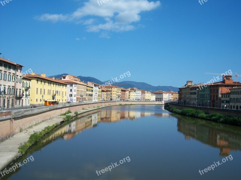 Tuscany Italy River Town City