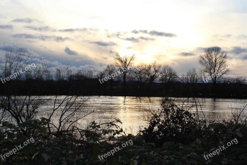 Rhine River High Water Water Level Water