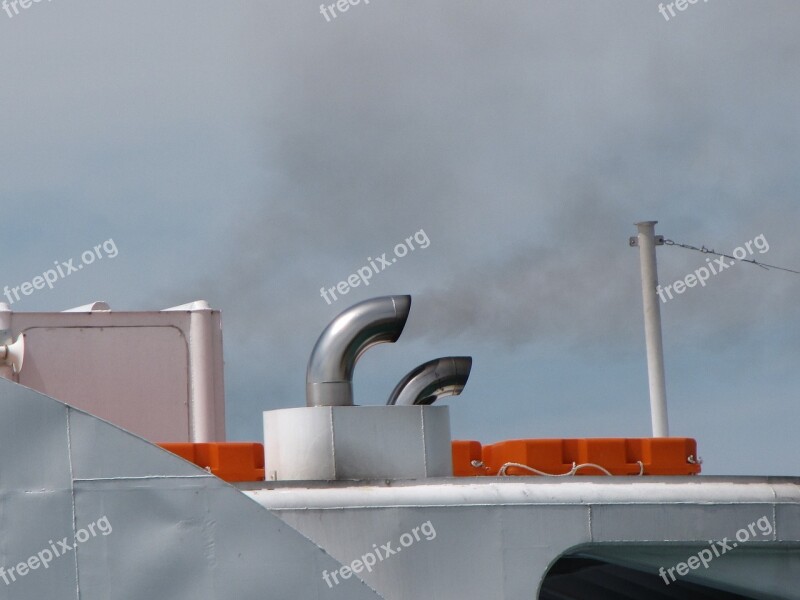 Fireplaces Smoke Motor Ship Boat